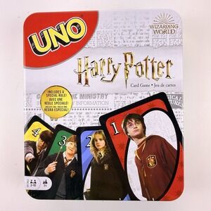 UNO Harry Potter Card Game Collectible Metal Tin Special Rule, 2-10 play